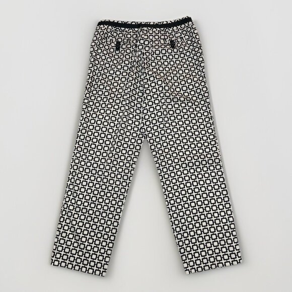 Talbots Capri Pants Size 4 Petite Black and White Geometric Cotton Stretch - Picture 2 of 7